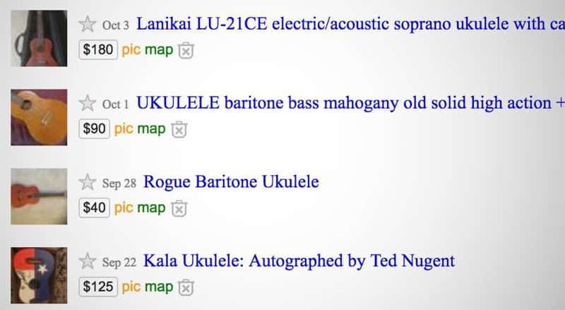 Ukuleles for sale on Craigslist