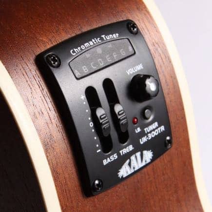 Acoustic-electric ukulele control panel