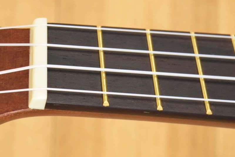 Makala MK-S review nut and frets closeup