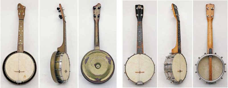Vintage banjo ukulele collage